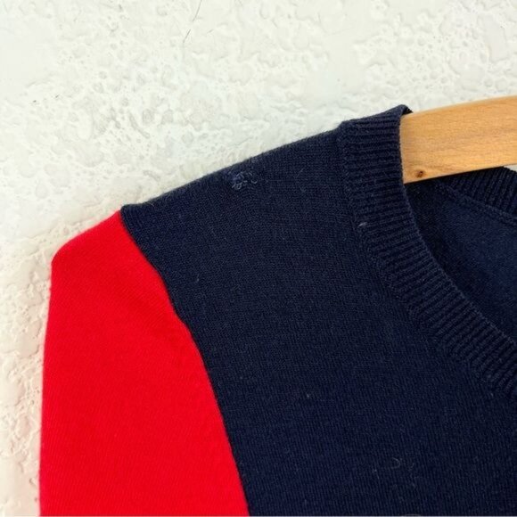 Theory Wool Knit Color Block Sweater - Picture 2 of 7